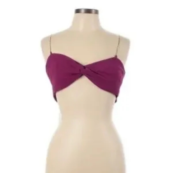 Vix Paula Hermanny-Dhara Detail Short Top and Skirt Set- Plum Top size S skirt M - Picture 5 of 5